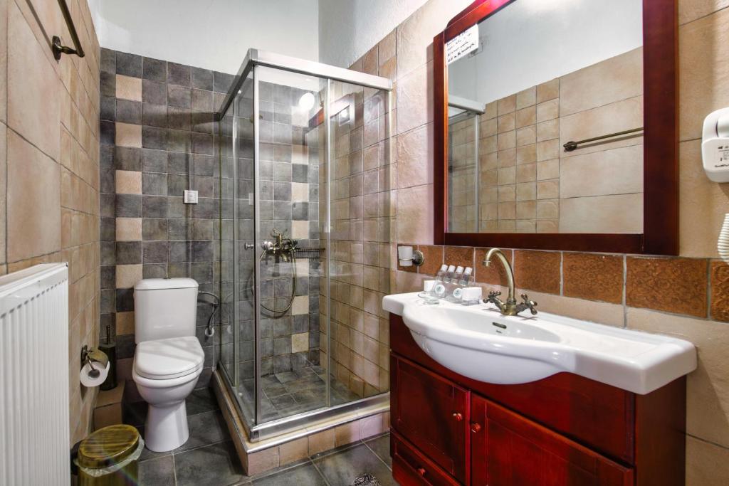 Koupelna v ubytování Hotel Teloneio