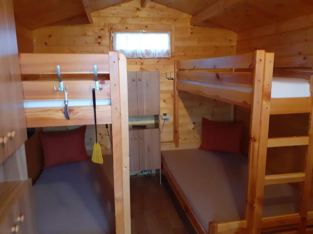 Palanda nebo palandy na pokoji v ubytování Chatka Rozárka - Výrovická přehrada