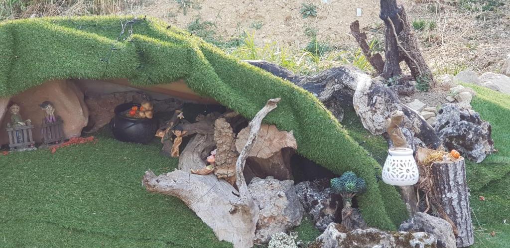 Ogród w obiekcie La Chaumière magique des Elfes et ses énigmes