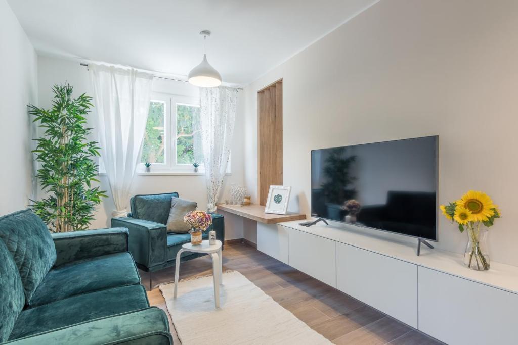 TV a/nebo společenská místnost v ubytování Apartment Norah with private parking