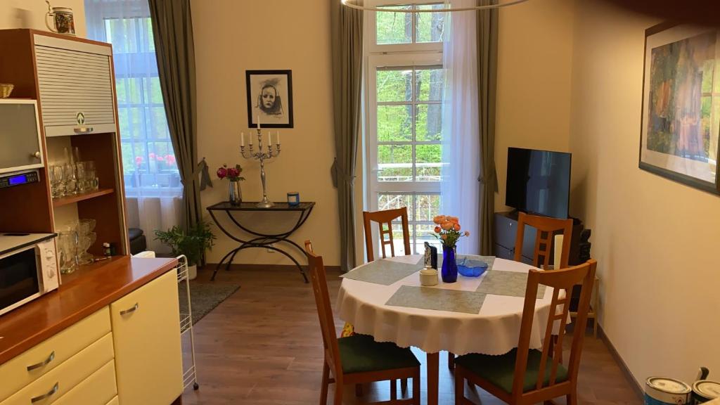 Kuchyň nebo kuchyňský kout v ubytování Apartman 37 rezidence Britania v centru Mariánských Lázní