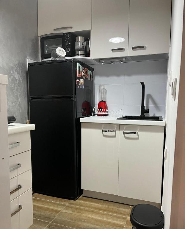 Kuchyň nebo kuchyňský kout v ubytování Studio IKA