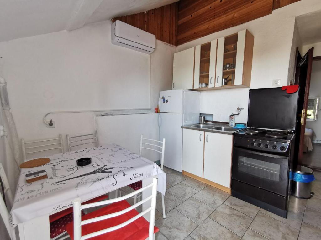 Kuchyň nebo kuchyňský kout v ubytování Apartman Kosta