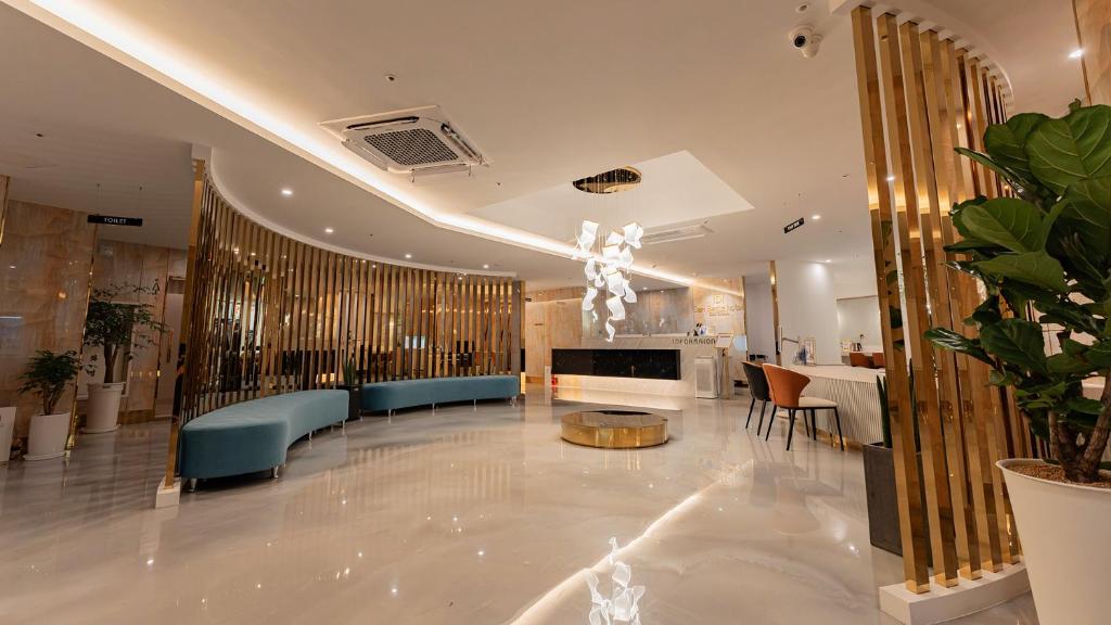 Posezení v ubytování Denbasta Central Hotel Seomyeon