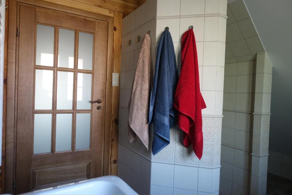 Kúpeľňa v ubytovaní Chata Baba Gaga - całoroczny dom na Mazurach