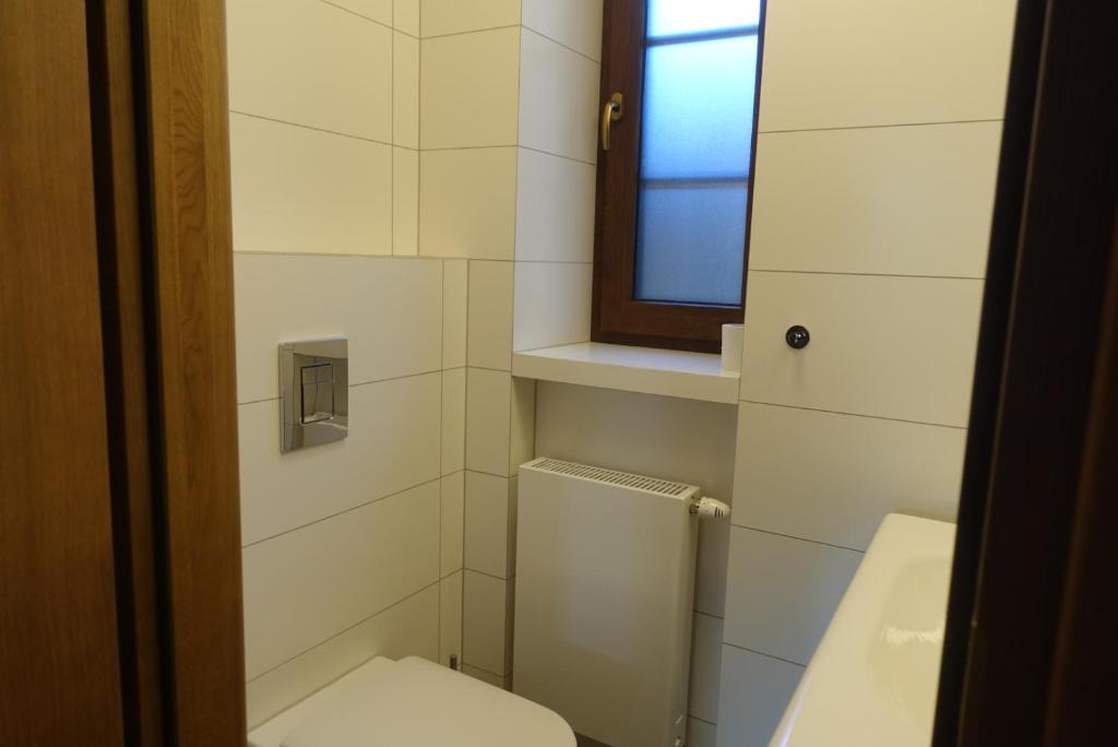 Kúpeľňa v ubytovaní Chata Baba Gaga - całoroczny dom na Mazurach