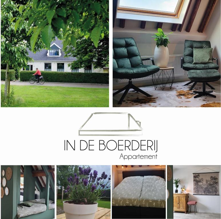 un collage d'images de meubles sur rendez-vous de boerter dans l'établissement In de Boerderij, à Arum