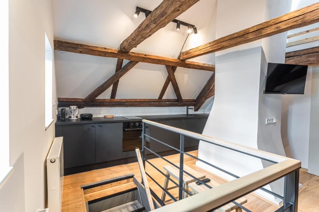 Telewizja i/lub zestaw kina domowego w obiekcie Apartmány VOLF - Boží Dar
