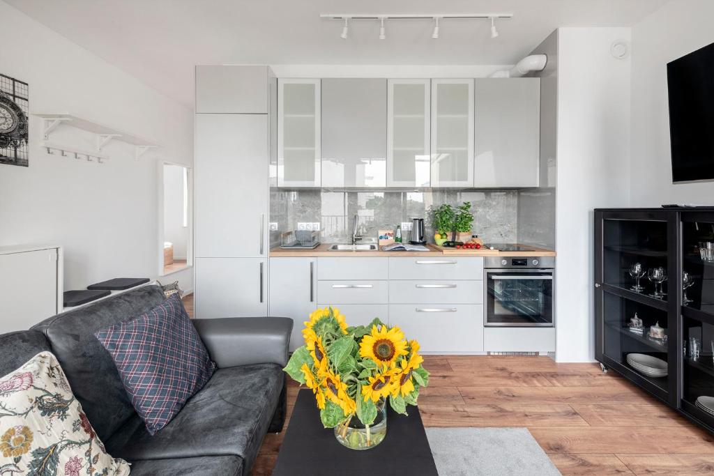 Kuchyň nebo kuchyňský kout v ubytování ShortStayPoland Pustelnicka (B58)