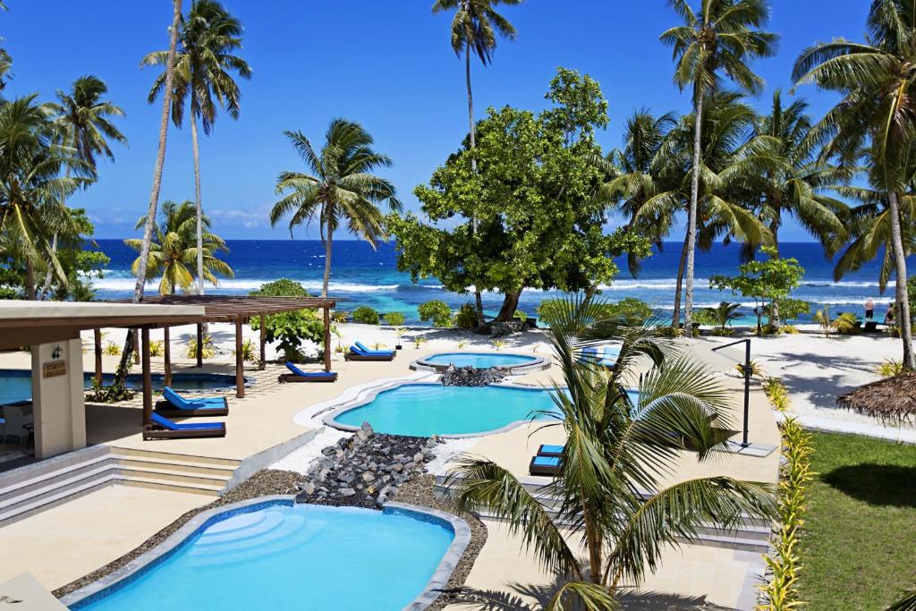 a view of the beach from the resort at Return to Paradise Resort in Gagaifoolevao