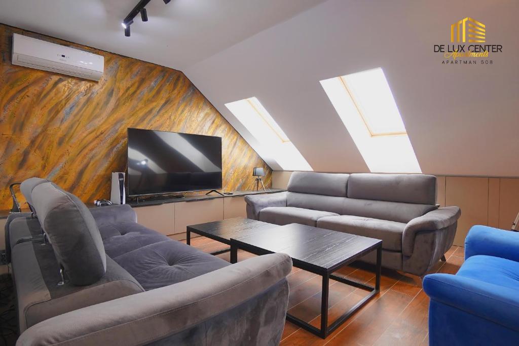Posezení v ubytování DeLux Center Apartments Inđija