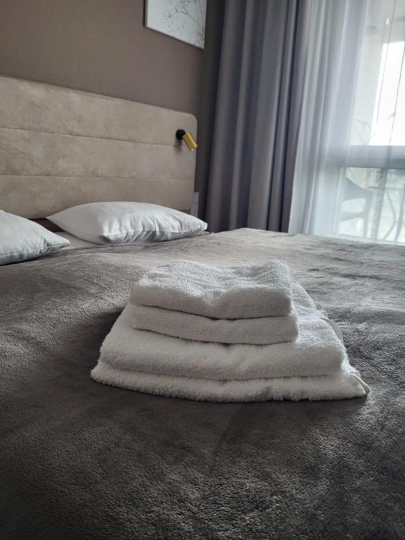 Posteľ alebo postele v izbe v ubytovaní Apartament Alicia Aqua Resort E 214