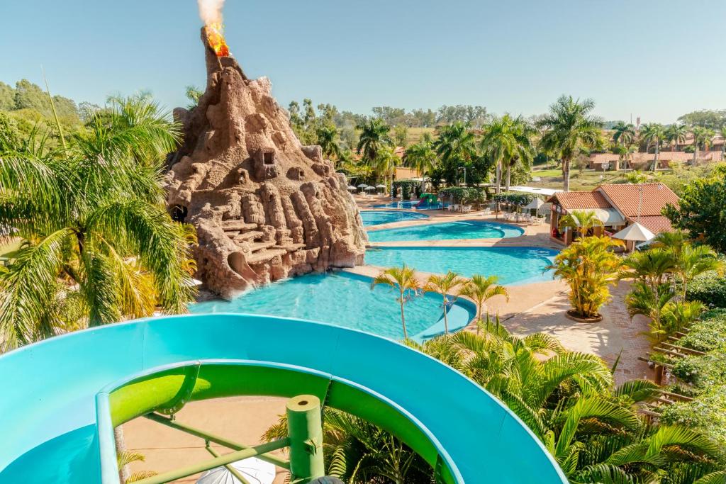 an aerial view of the water park at the resort at Terra Parque Eco Resort in Presidente Prudente