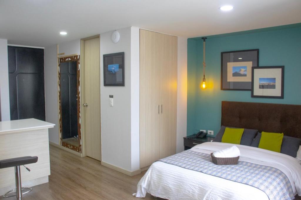 Postel nebo postele na pokoji v ubytování Apartahotel Millennials
