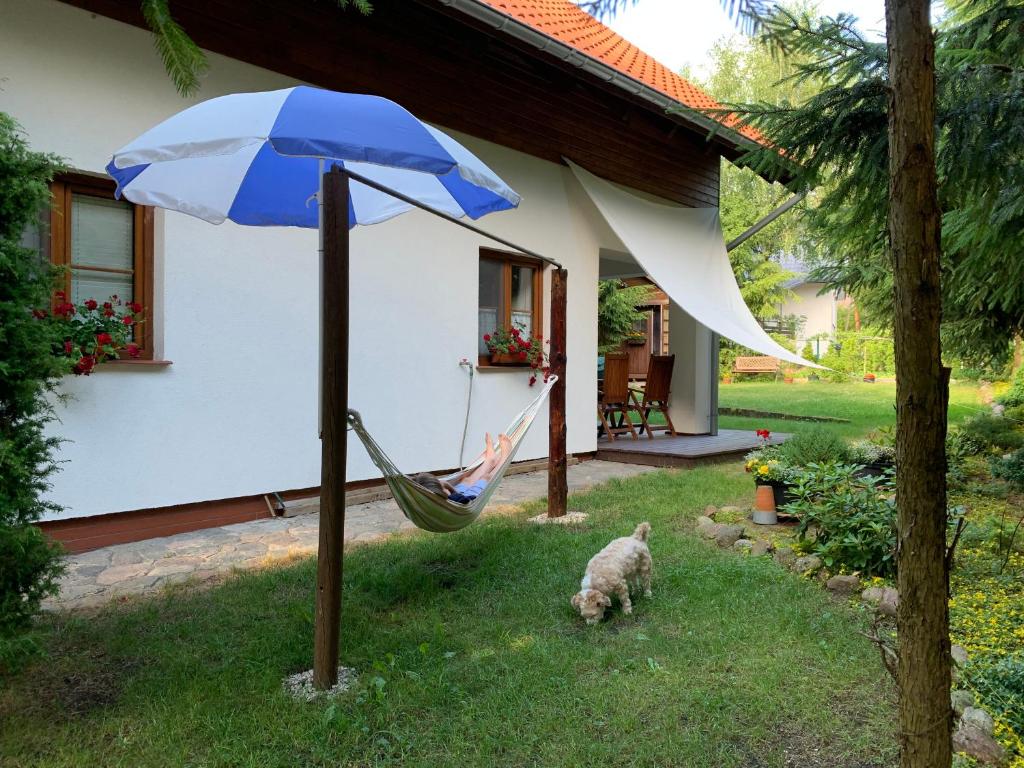 Vonkajšia záhrada v ubytovaní Dom nad jeziorem Tajty