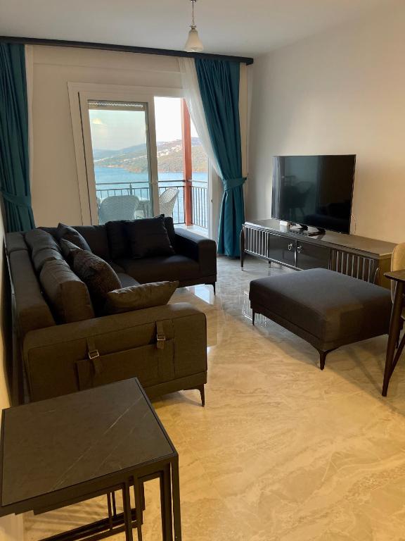Posezení v ubytování Beach front apartment