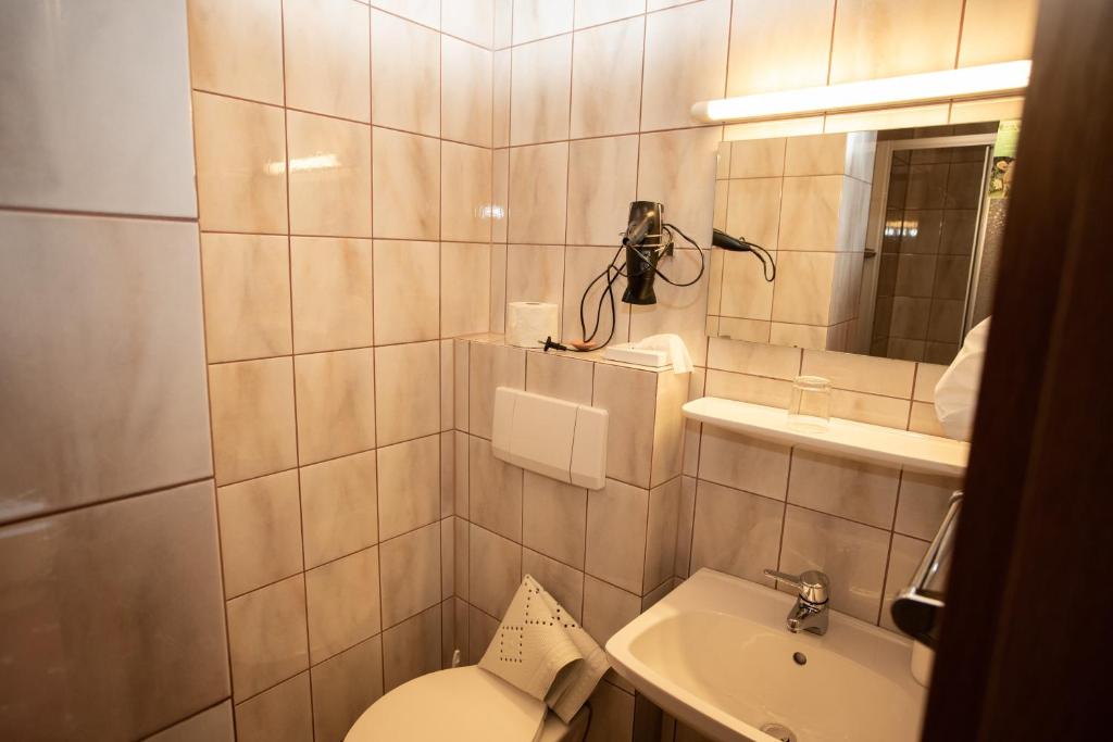 Koupelna v ubytování Rosspointnerhof