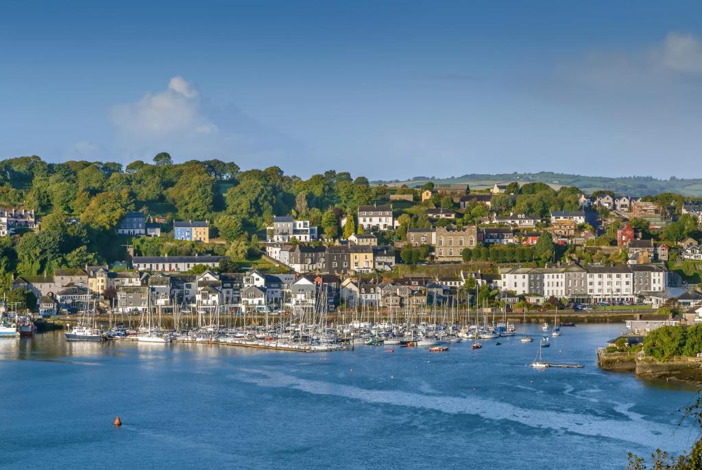 a large body of water with a bridge over it at Actons Hotel Kinsale in Kinsale