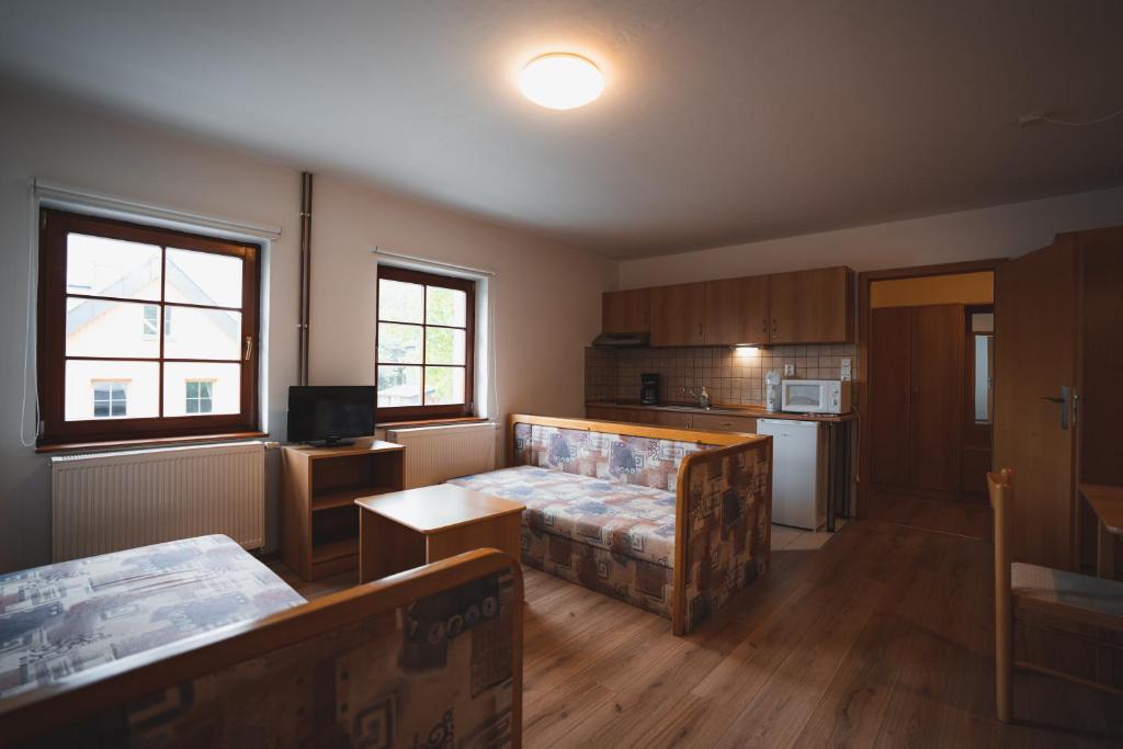 Kuchyň nebo kuchyňský kout v ubytování Apartmány Jurica Boží Dar 86