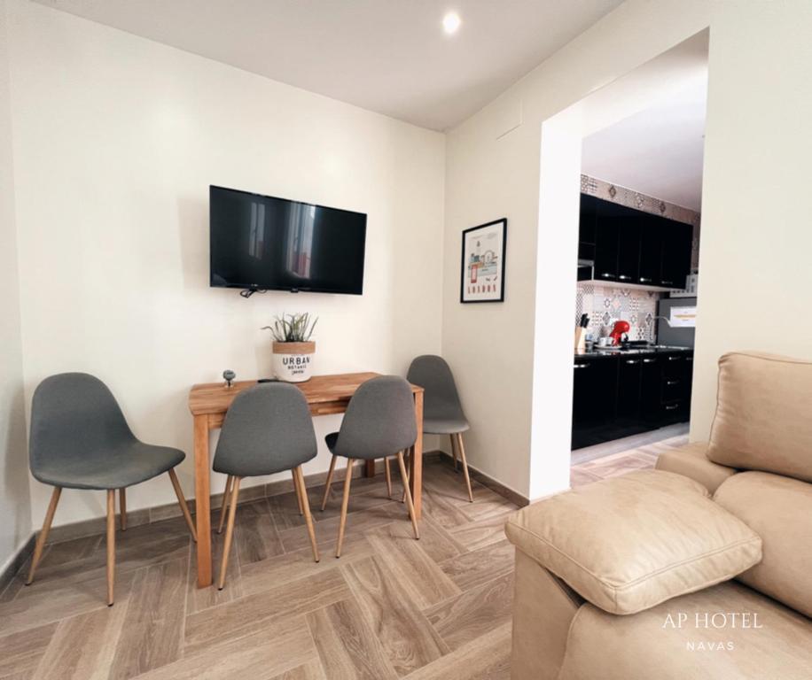 TV a/nebo společenská místnost v ubytování AP HOTEL NAVAS