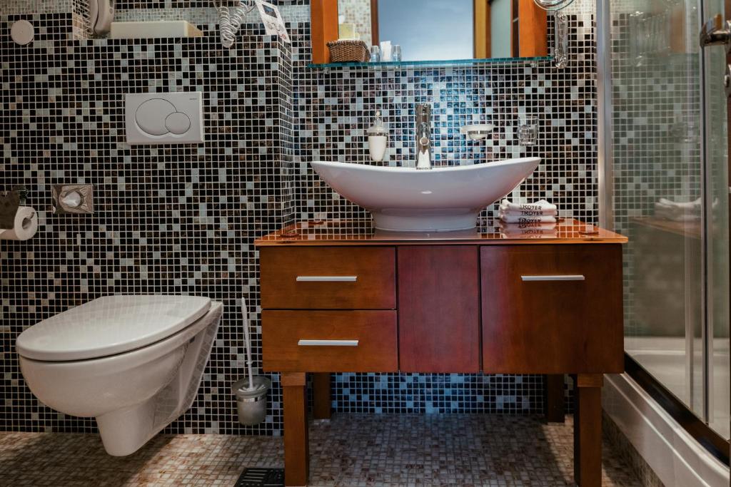 Koupelna v ubytování Hotel Troyer