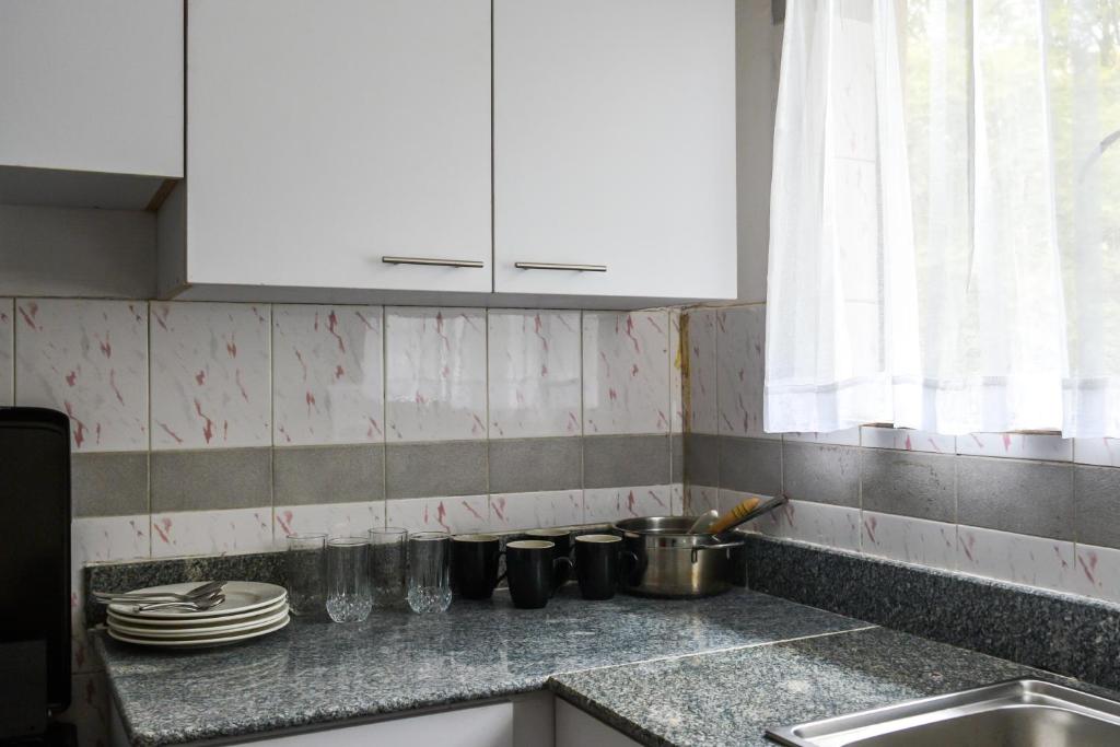 Kuchyň nebo kuchyňský kout v ubytování Brickwood Apartments