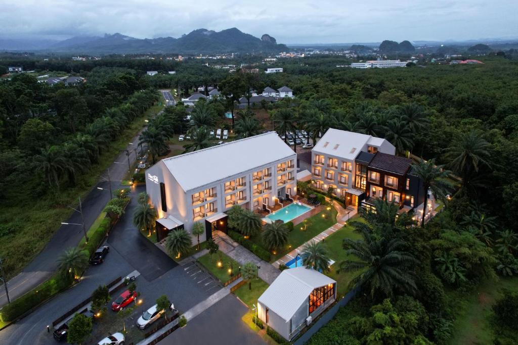 an aerial view of a building with a resort at The Chill at Krabi Hotel in Krabi