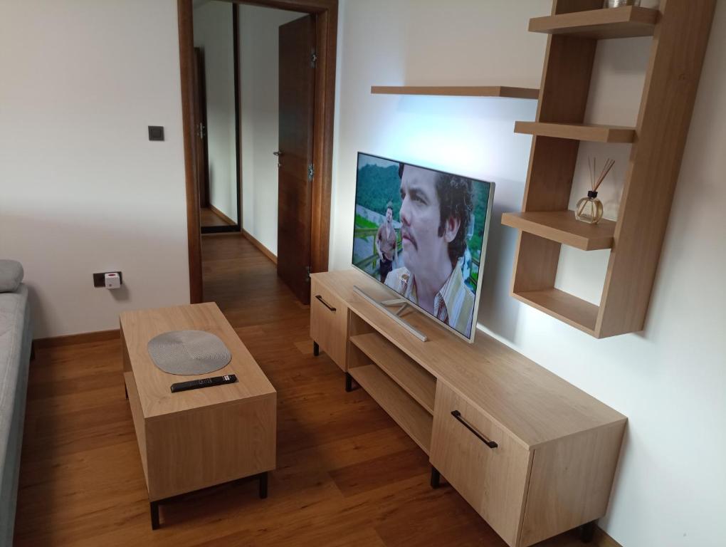 Telewizja i/lub zestaw kina domowego w obiekcie Nibela Apartments II