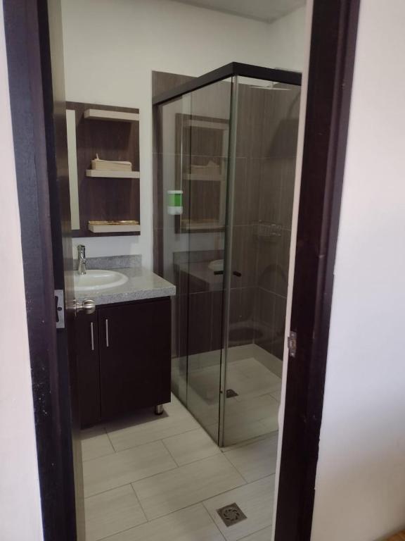 Koupelna v ubytování Hotel Aguas Abiertas