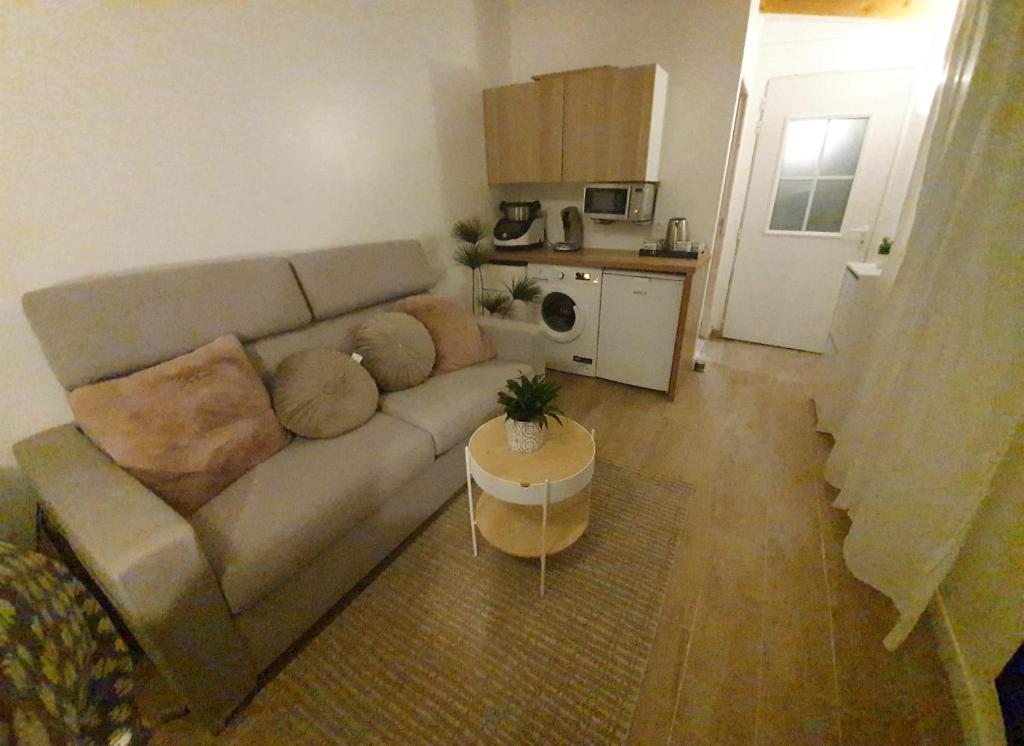Kuchyňa alebo kuchynka v ubytovaní Dépendance et chambre avec piscine et jardin privés sans vis-à-vis