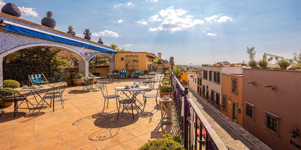 Balkón nebo terasa v ubytování Hacienda El Santuario San Miguel de Allende