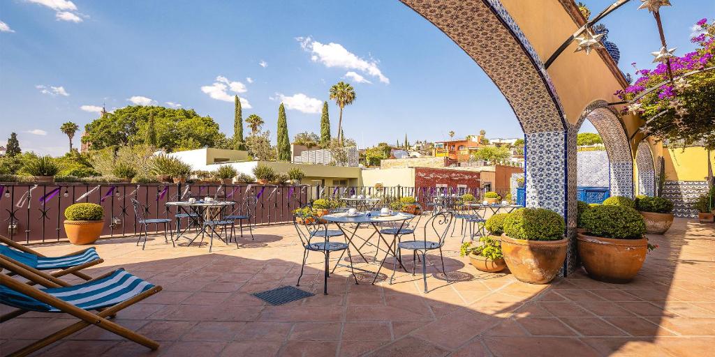 Balkón nebo terasa v ubytování Hacienda El Santuario San Miguel de Allende