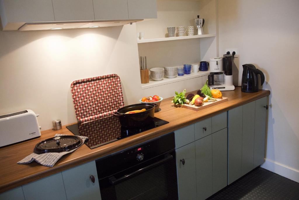 Kuchyň nebo kuchyňský kout v ubytování Les Appartements d'Alexandre