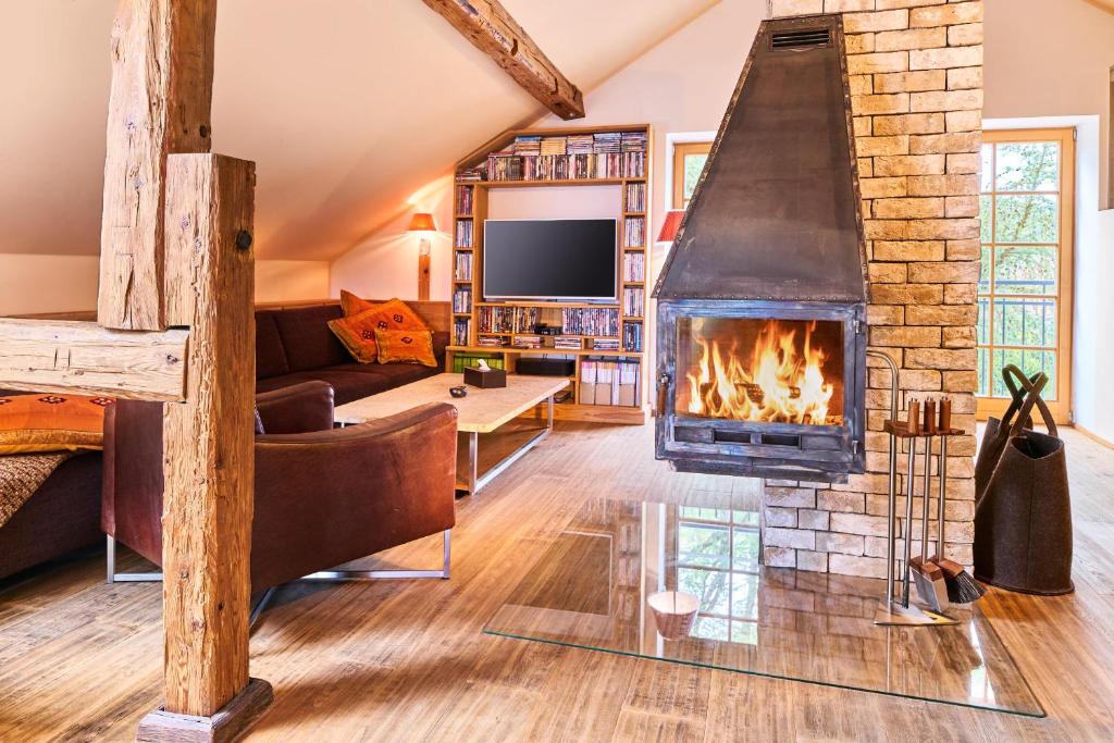 TV a/nebo společenská místnost v ubytování Appartement Alpine Affair