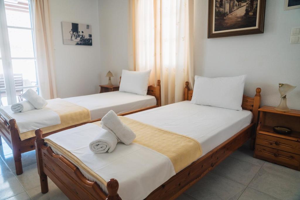 Posteľ alebo postele v izbe v ubytovaní Potter's Apartment/40 meters from the beach