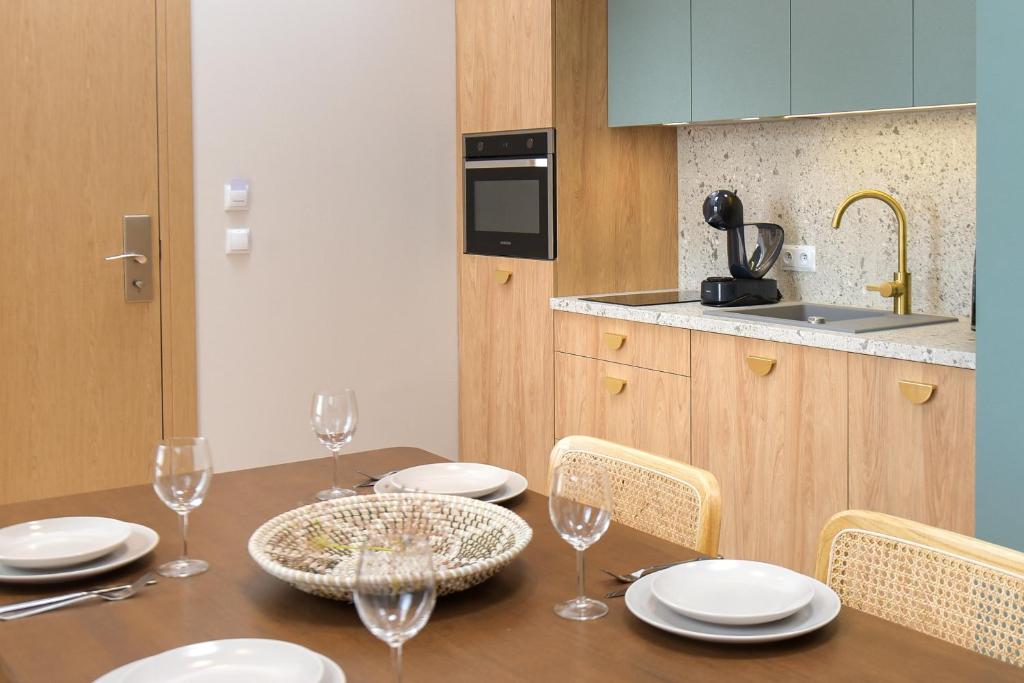 Kuchyňa alebo kuchynka v ubytovaní Monciak55 Sopot Apartments