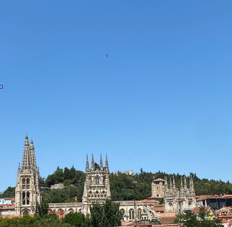 a view of the city of bilbin with its cathedral at Grand Plaza Vega in Burgos