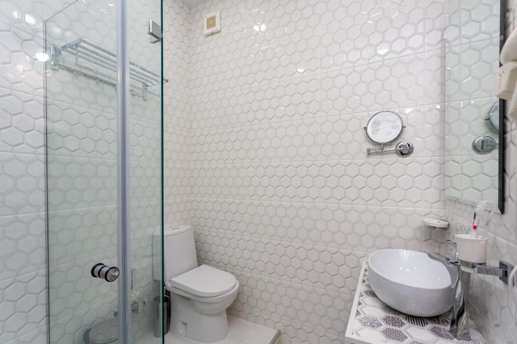 Koupelna v ubytování Betlemi Hotel