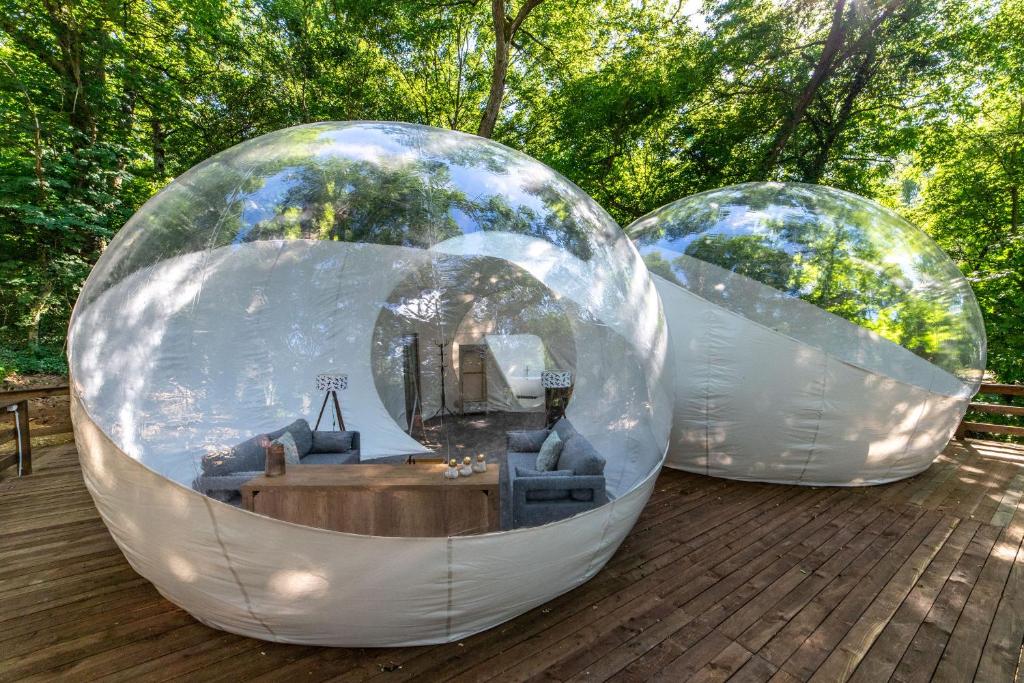Garður fyrir utan Nomád Glamping