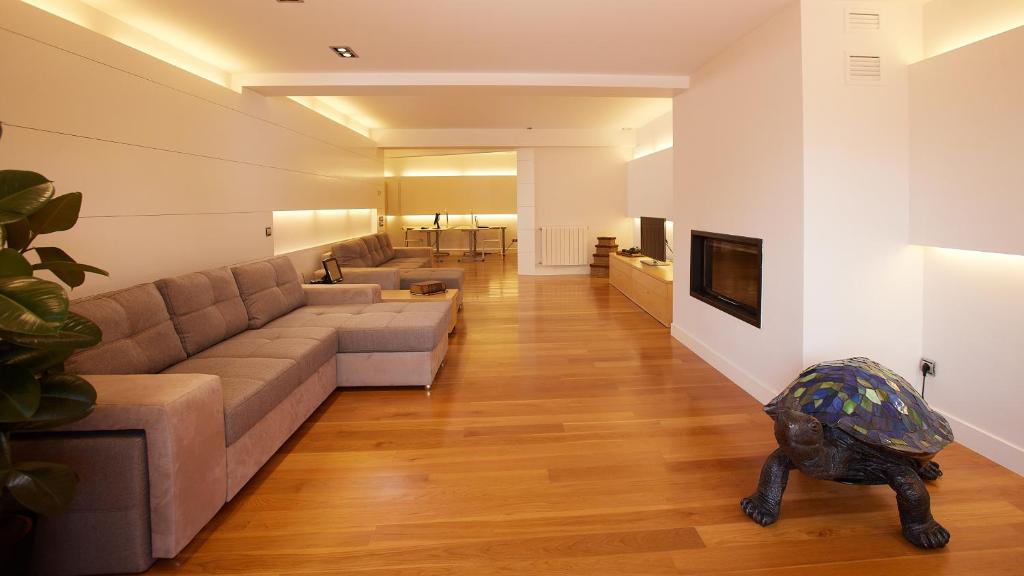 Posezení v ubytování Singular y espacioso apartamento Ondarreta Beach