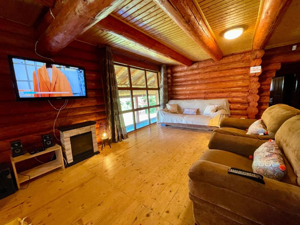 Et opholdsområde på Cabana Ursu’ Zburator