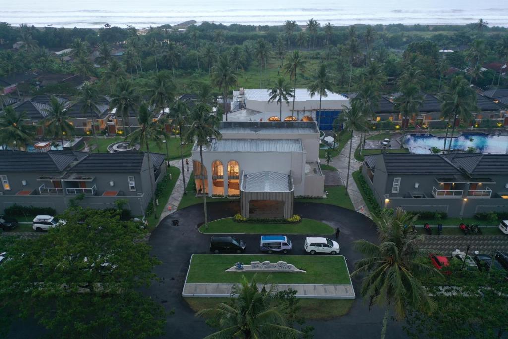an aerial view of a house with a driveway at The Allure Villas Managed by Sahid in Pangandaran