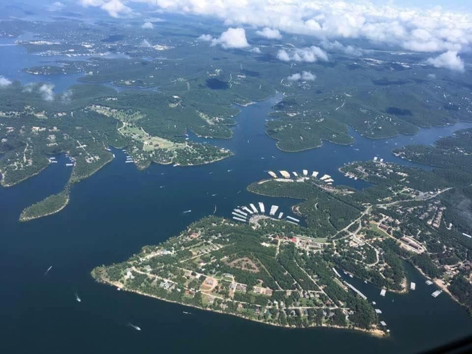 an aerial view of the singapore islands at Table Rock Sunset Condo with Boat Slip in Branson