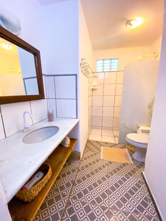 Koupelna v ubytování Ôxe Uai Hostel