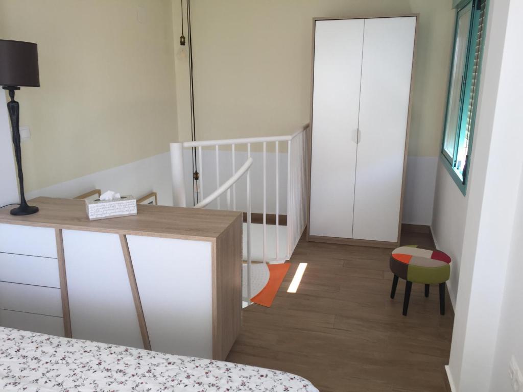 Postel nebo postele na pokoji v ubytování Precioso alojamiento en primera línea de playa