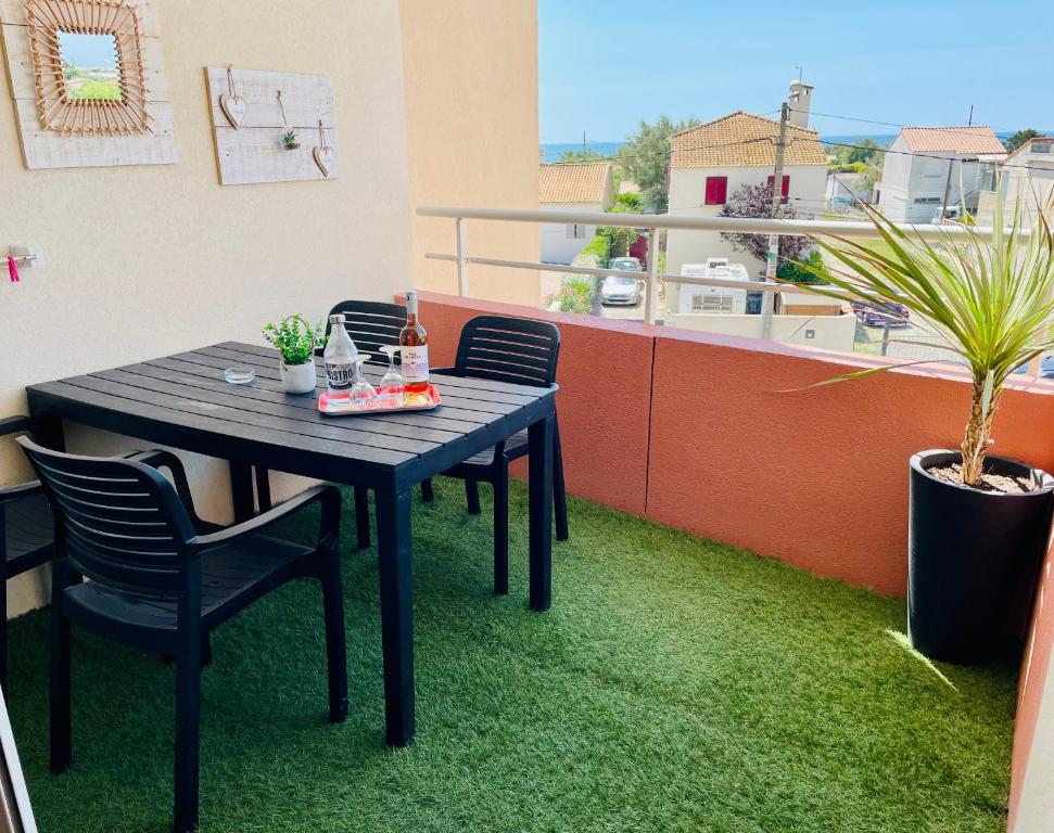 Balcone o terrazza di Le Nautica Plage T2 climatisé en bord de mer