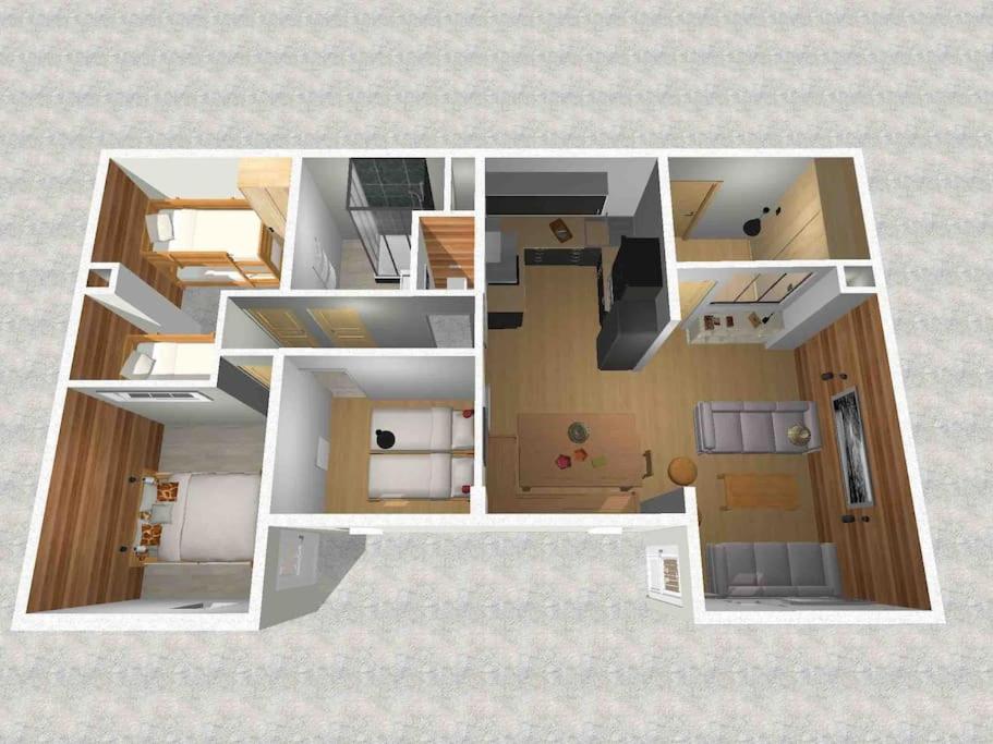 wykonanie małego domu z planem piętra w obiekcie Appartement T4 8 couchages spacieux et cosy au pied des pistes w mieście Génos