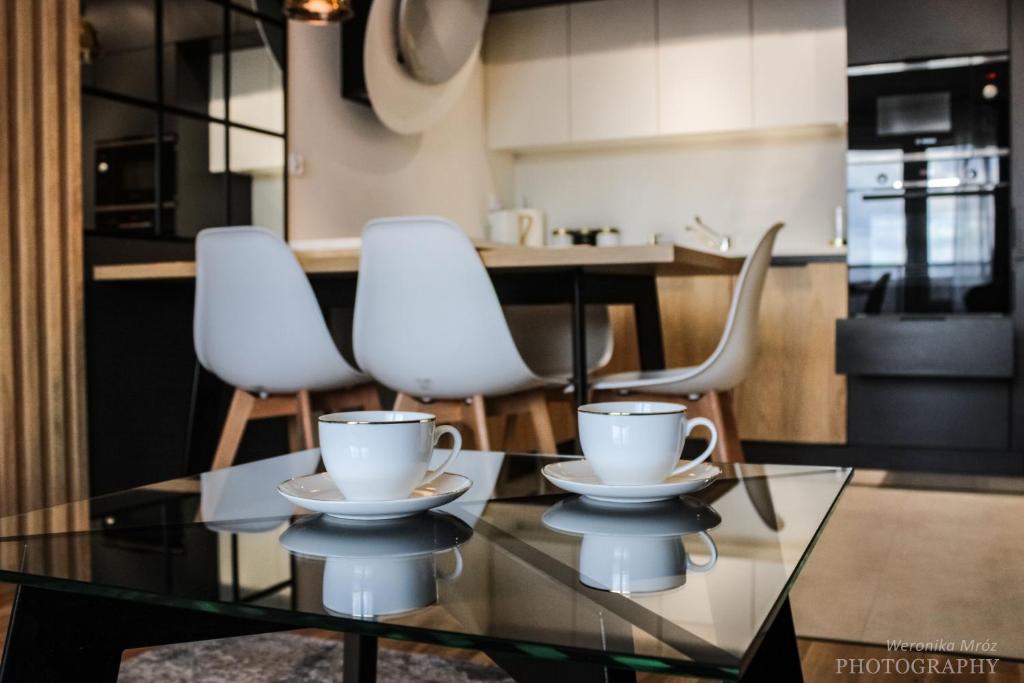 Kuchyňa alebo kuchynka v ubytovaní D Apartments Centrum Prowiantowa II