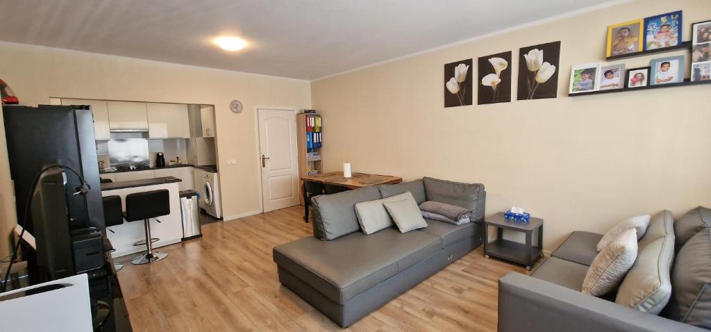 - un salon avec un canapé et une télévision dans l'établissement Apartamentos completo con todas las comodidades, à Bruxelles
