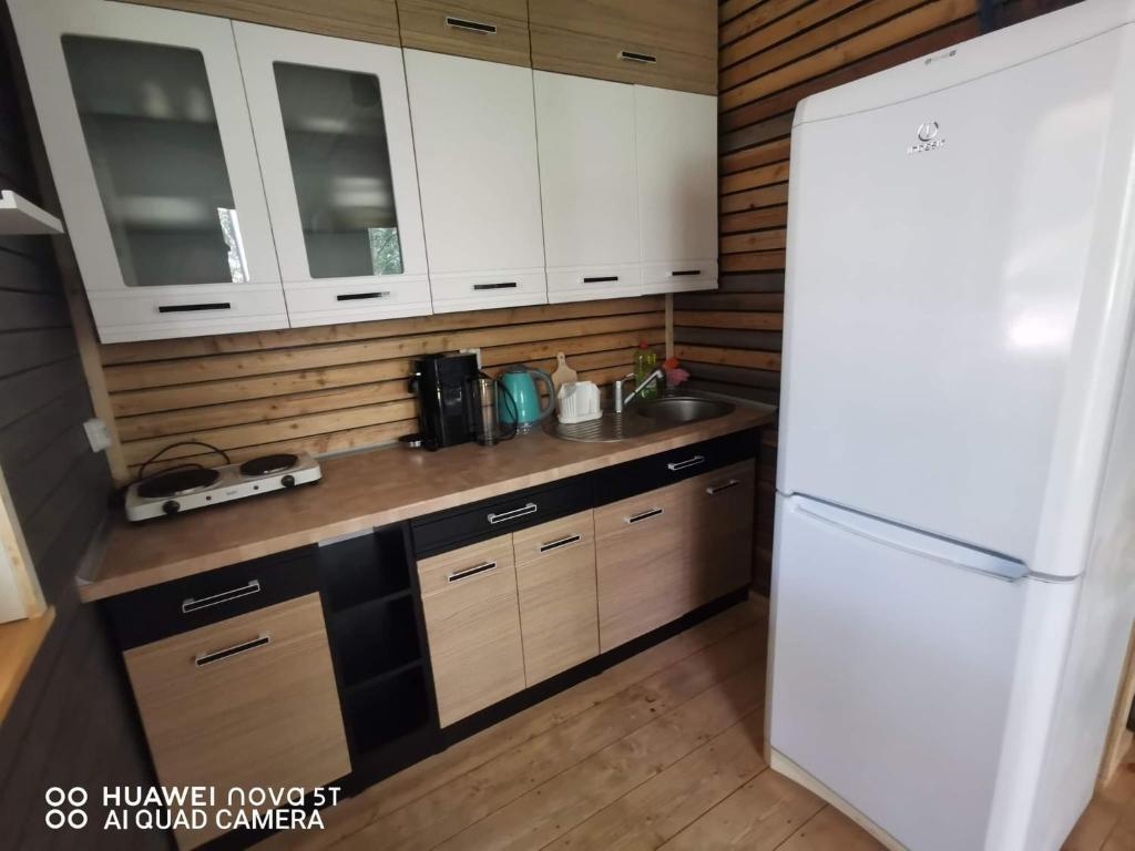 Kuchyň nebo kuchyňský kout v ubytování Domek skandynawski